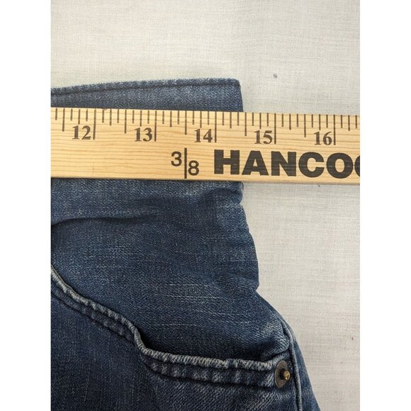 Levi 569 Red Tab Women Dark Wash High Rise 5 Pocket Jean Shorts Size 29X9.5 - Picture 5 of 9